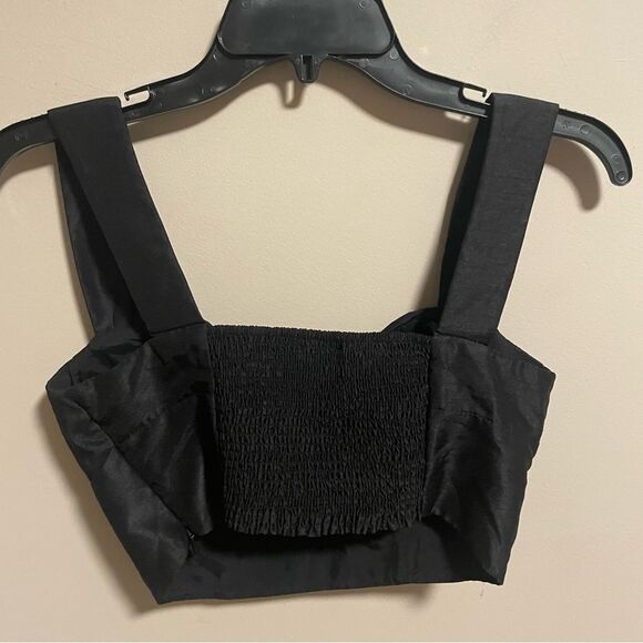 Aritzia Wilfred Rhapsody Crop Blouse Black- Size 4 - Picture 3 of 8